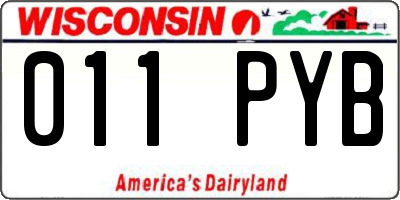 WI license plate 011PYB