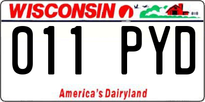 WI license plate 011PYD
