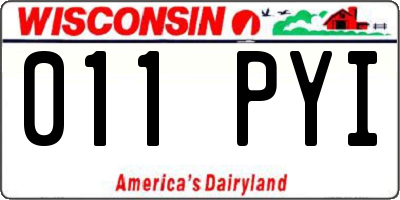WI license plate 011PYI