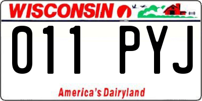 WI license plate 011PYJ