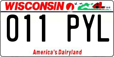 WI license plate 011PYL