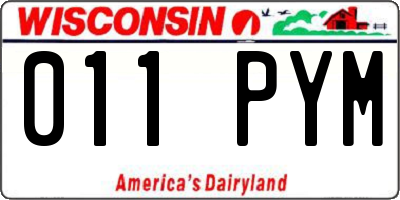 WI license plate 011PYM
