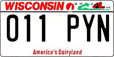 WI license plate 011PYN