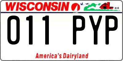 WI license plate 011PYP