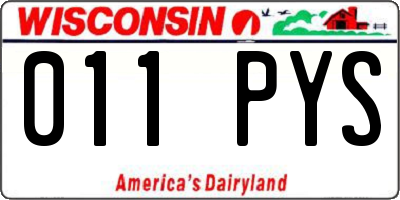WI license plate 011PYS
