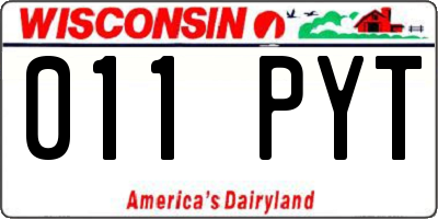 WI license plate 011PYT