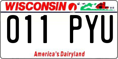 WI license plate 011PYU