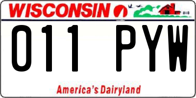 WI license plate 011PYW