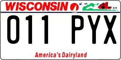 WI license plate 011PYX