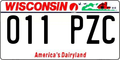 WI license plate 011PZC