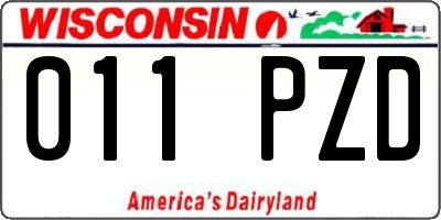 WI license plate 011PZD