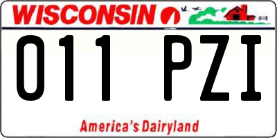 WI license plate 011PZI