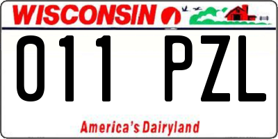 WI license plate 011PZL