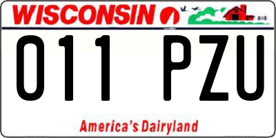 WI license plate 011PZU