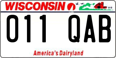 WI license plate 011QAB
