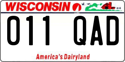 WI license plate 011QAD