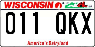WI license plate 011QKX