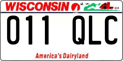 WI license plate 011QLC
