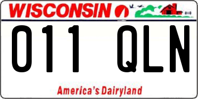 WI license plate 011QLN