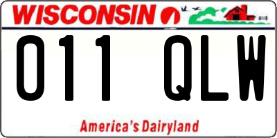 WI license plate 011QLW