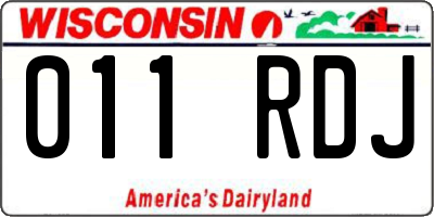 WI license plate 011RDJ