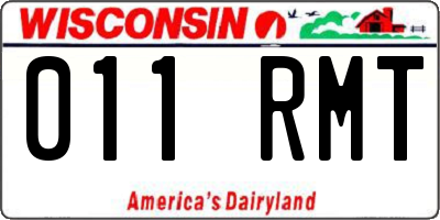 WI license plate 011RMT