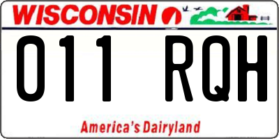 WI license plate 011RQH