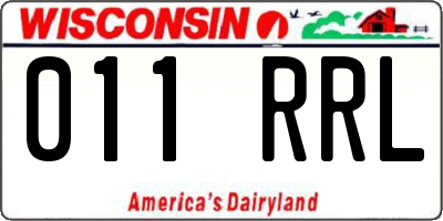 WI license plate 011RRL