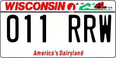 WI license plate 011RRW