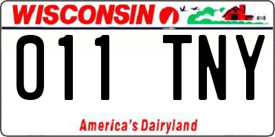 WI license plate 011TNY