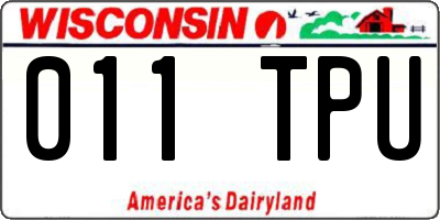 WI license plate 011TPU