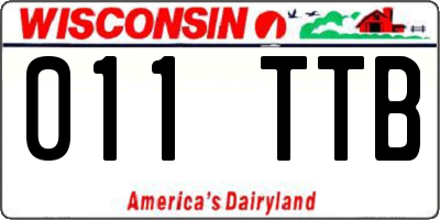 WI license plate 011TTB