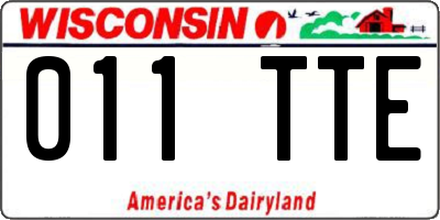 WI license plate 011TTE