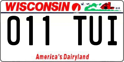 WI license plate 011TUI