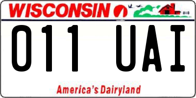 WI license plate 011UAI