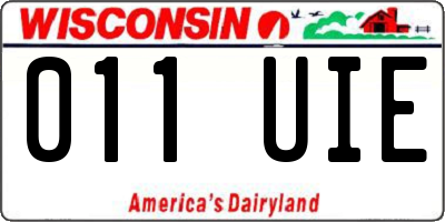 WI license plate 011UIE