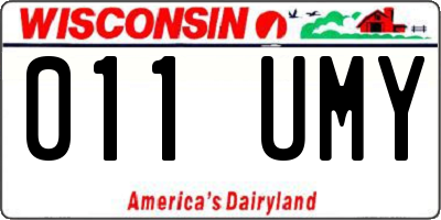 WI license plate 011UMY