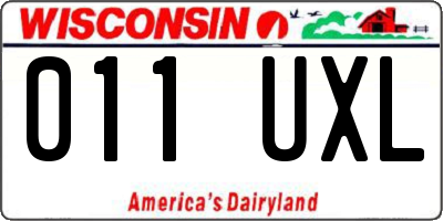 WI license plate 011UXL
