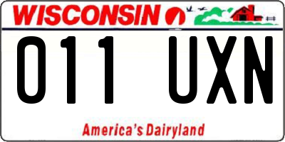 WI license plate 011UXN