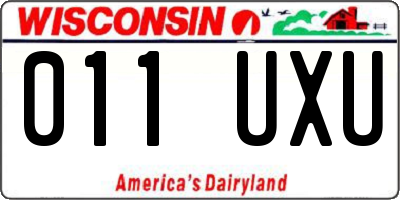WI license plate 011UXU