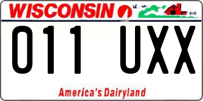 WI license plate 011UXX