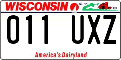 WI license plate 011UXZ