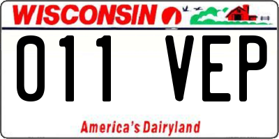 WI license plate 011VEP