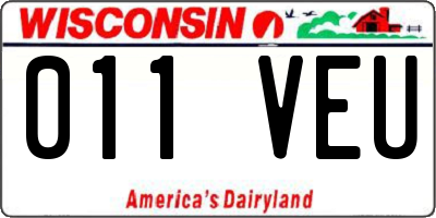 WI license plate 011VEU