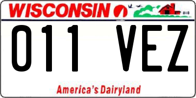 WI license plate 011VEZ