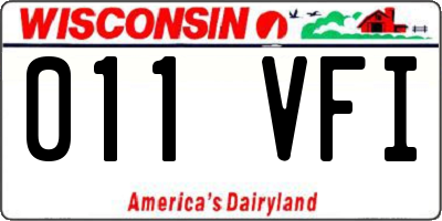 WI license plate 011VFI