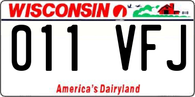 WI license plate 011VFJ