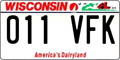 WI license plate 011VFK