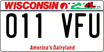 WI license plate 011VFU
