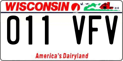 WI license plate 011VFV